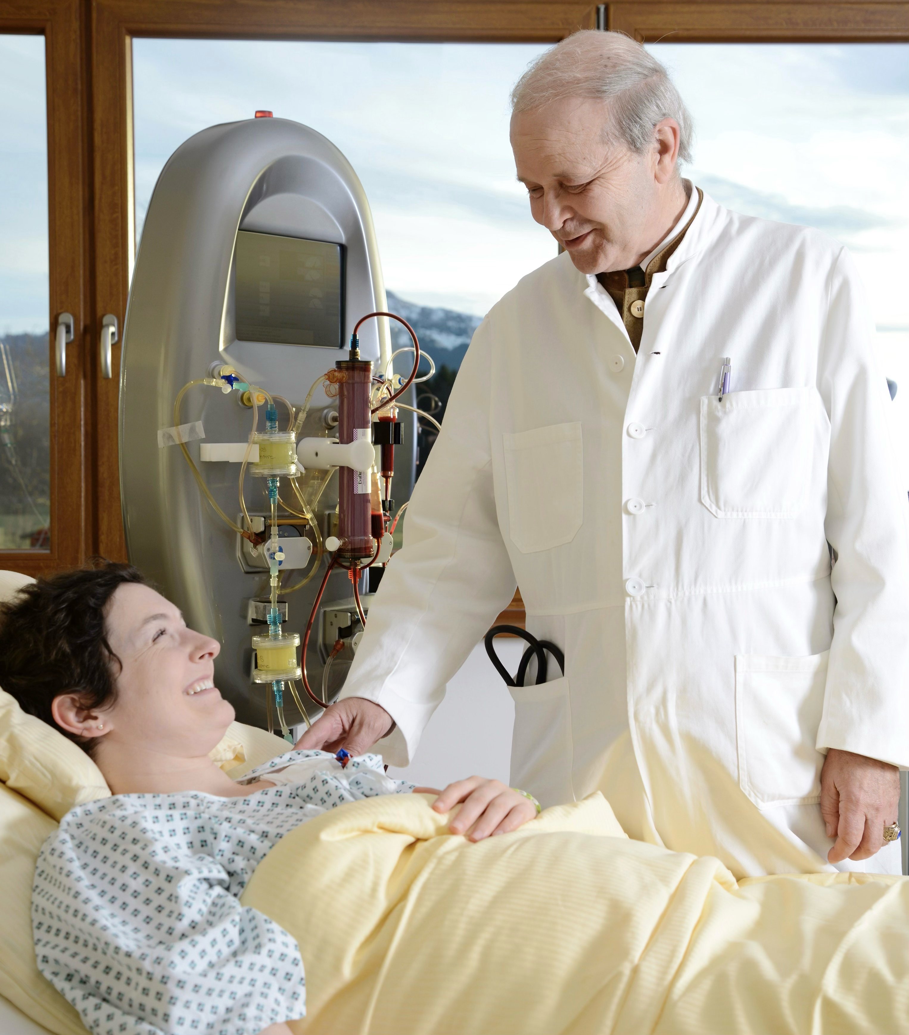 Dr. Lentz with Immune Pheresis patient